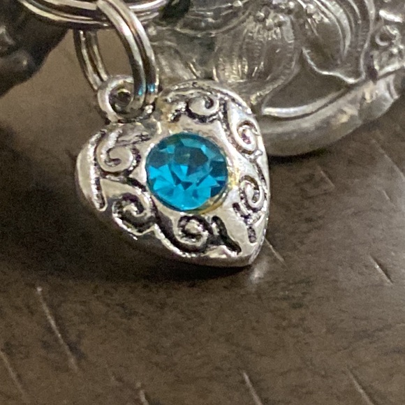 Spoon Bracelet Heart blue Rhinestone charm - Picture 4 of 4
